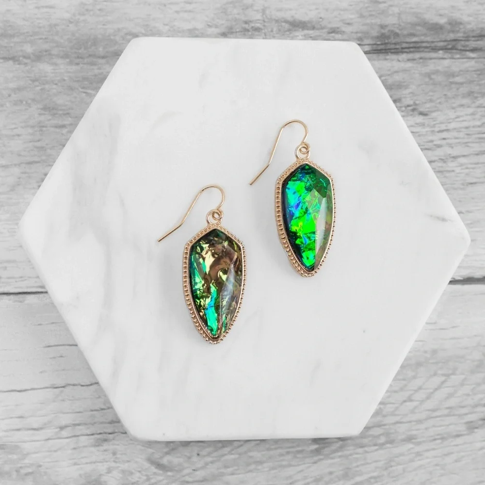 'Exton' Acetate Marquee Earrings